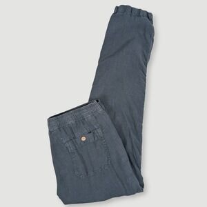 Faherty Linen Drawstring Pants Mens Large Navy Blue Casual Beach Summer